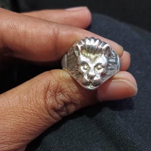 Sterling Silver Lion Ring: Handmade King of the Jungle Jewelry