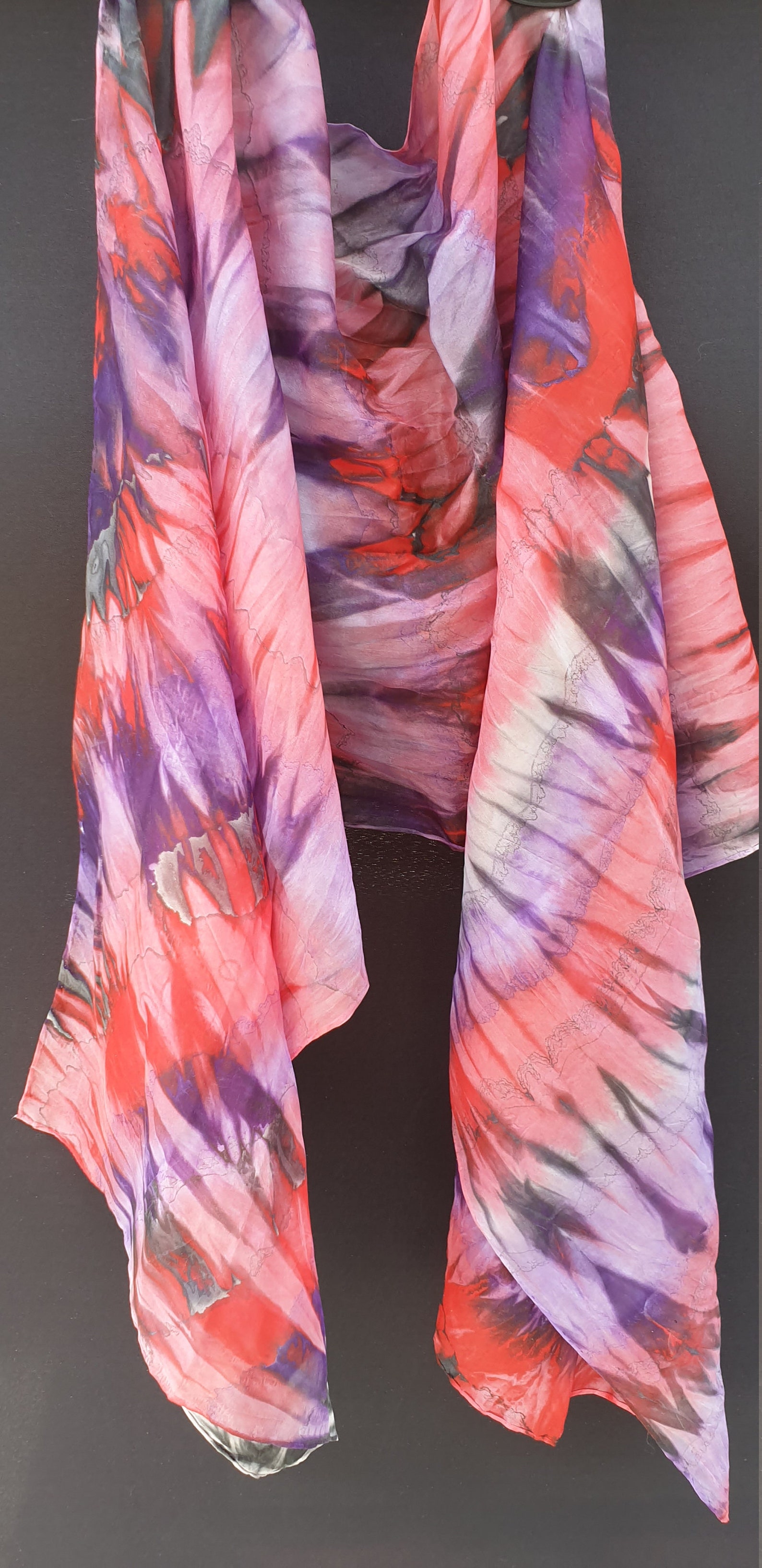 Écharpe de soie en rouge et pourpre pongue 5 soie env. 45 x Etsy France