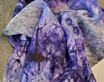 Silk scarf ... scarf lapis blue (slight purple shimmer) 120