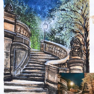 Comisión de acuarela de paisajes, edificios y otras fotos / lugares de viaje / fotos de viaje originales pintadas a mano personalizadas
