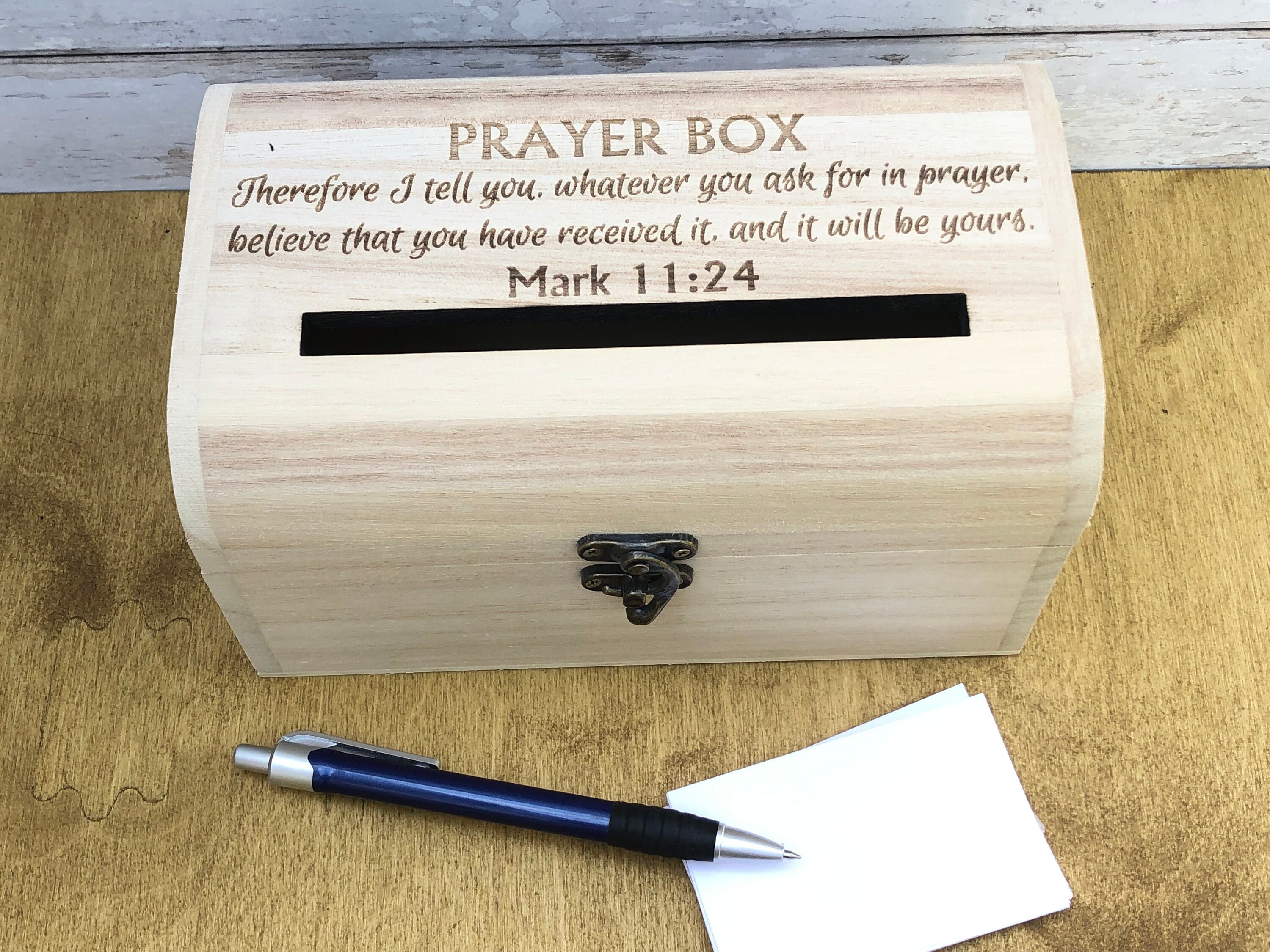 Prayer Box Engraved Wooden Treasure Chest Style Box Religion Etsy UK