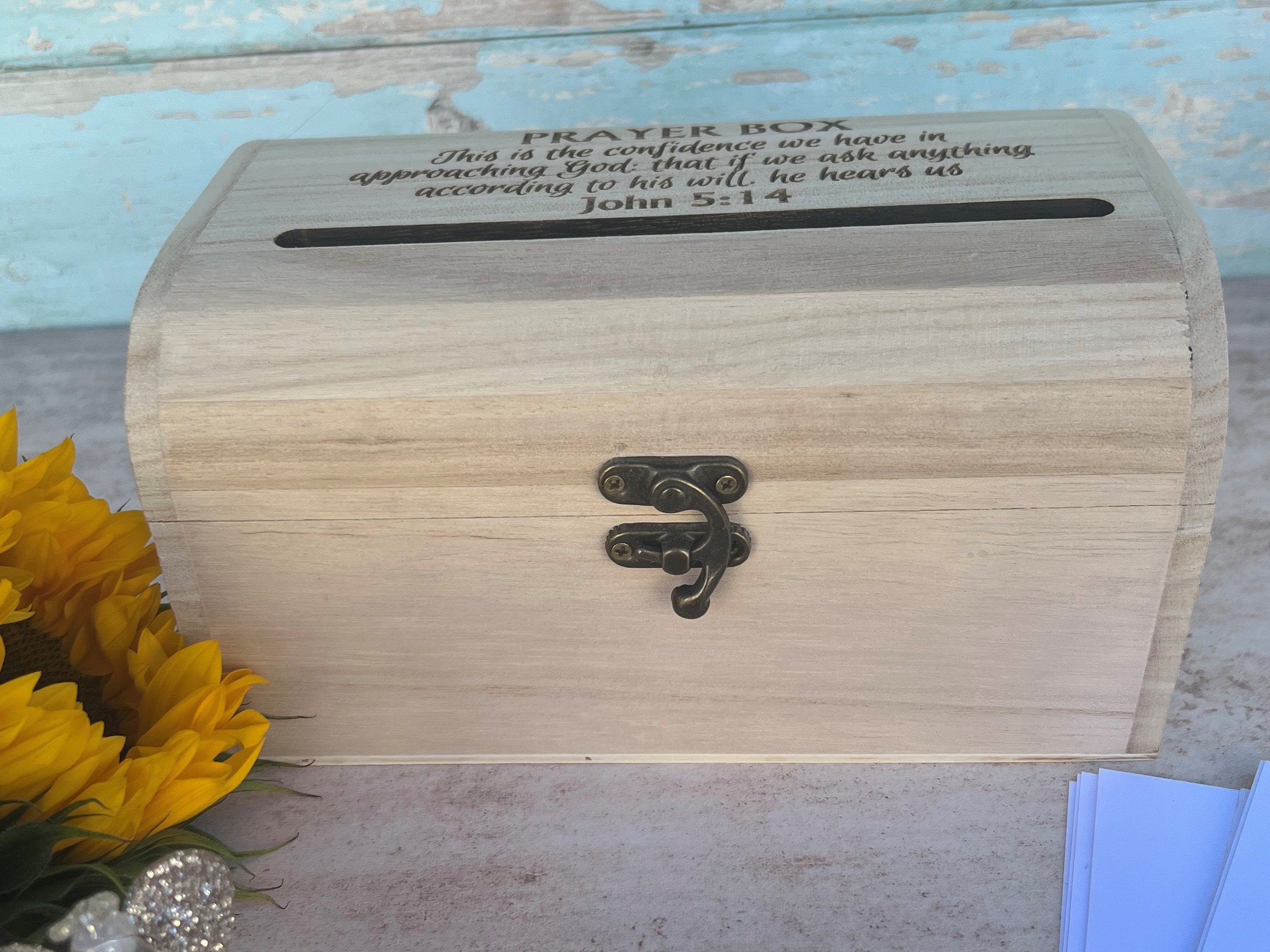 John 5:14 Prayer Box Engraved Wooden Treasure Chest Style Box Religion ...