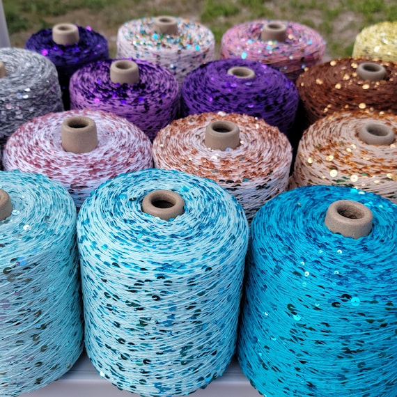 Sequin Cotton Yarn, Sparkly Yarn, Glitter for Knitting Crochet