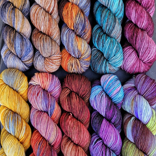 100% Merino Wool Hand Dyed DK Yarn 300yds