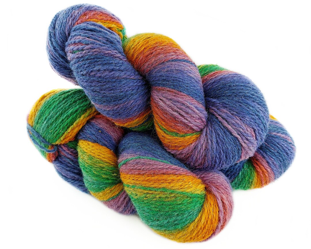 100 Natural Wool Yarn Hand Dyed Rustic Yarn Etsy