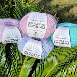 100% Luxury Baby Alpaca Yarn – Worsted Weight Eco Dyed Wool – Peruvian Hobby Yarn for Knitting Crochet