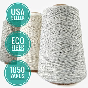 100% Natural Undyed Wool Yarn, Baby Alpaca Yarn, Pima Cotton Organic Yarn Cone 1050yds