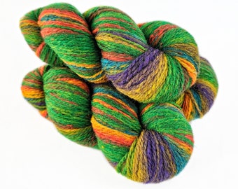 Hand Dyed DK Wool Yarn: Natural Fiber, Multicolor Worsted Yarn