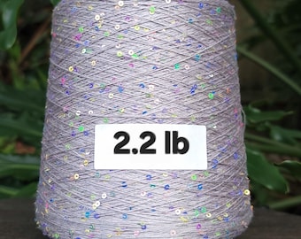 2.2lb Tencel Sequin Lace Weight Yarn, Sparkle Knitting Crochet, Silky Tencel Lyocell 8750yds