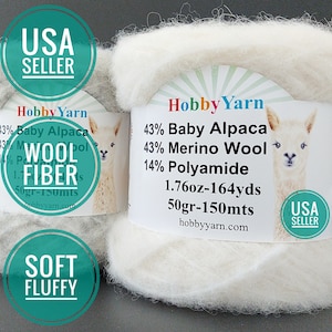 Baby Alpaca Merino Wool Yarn: Soft Chainette Yarn (50g/164yds)