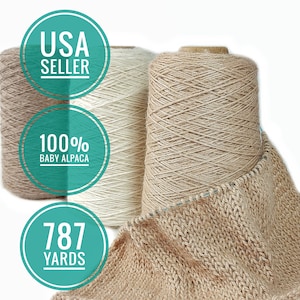 100% Baby Alpaca Wool Undyed Yarn DK Cone