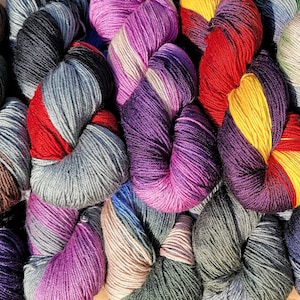 Hand Dyed Socks Mohair Silk Merino Yarn 437yds