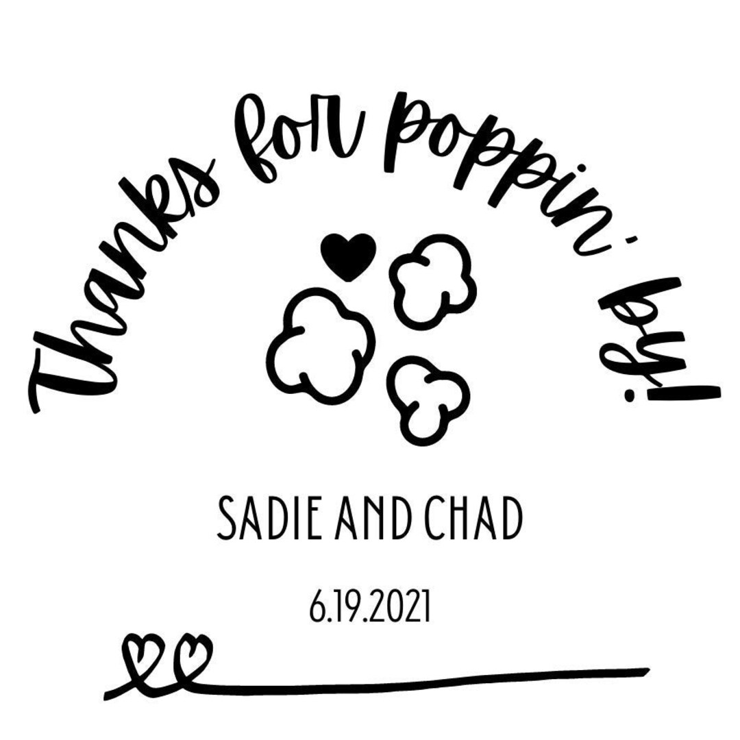 Custom Popcorn Wedding Favor Label Digital Download Etsy