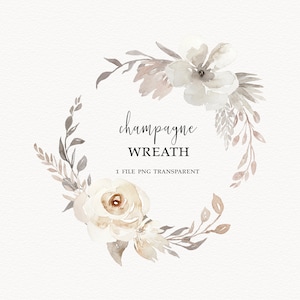 BOHO Creme Aquarell Blumen Clip Art Champagner Aquarell Blumen Clipart Neutral Hochzeit Frühling Sommer Herbst Winter Ostern
