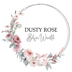Dusty Rose Aquarell Blumen Kranz, Dusty Pink Hochzeit Dusche Taufe ClipArt, Light Pink Florals, Frühling und Sommer Clip Art