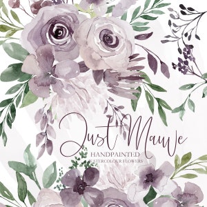 Mauve aquarelle Floral Clip Art violet aquarelle Floral Clip Art mariage Clip Art printemps été automne hiver Pâques
