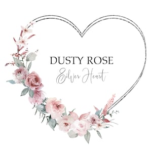 Guirlande de fleurs coeur rose poudré rose poudré mariage shower de mariage, baptême, clipart, fleurs roses printemps été hiver