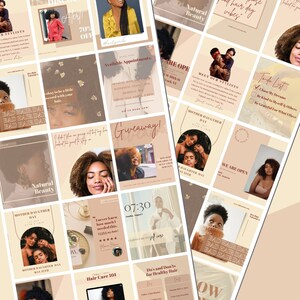 May include: A collage of images promoting a hair salon. The images feature a variety of styles, including natural hair, braids, and updos. The salon offers a variety of services, including hair care, styling, and coloring. The salon is located in New York City and is open for appointments. The salon also offers a giveaway.