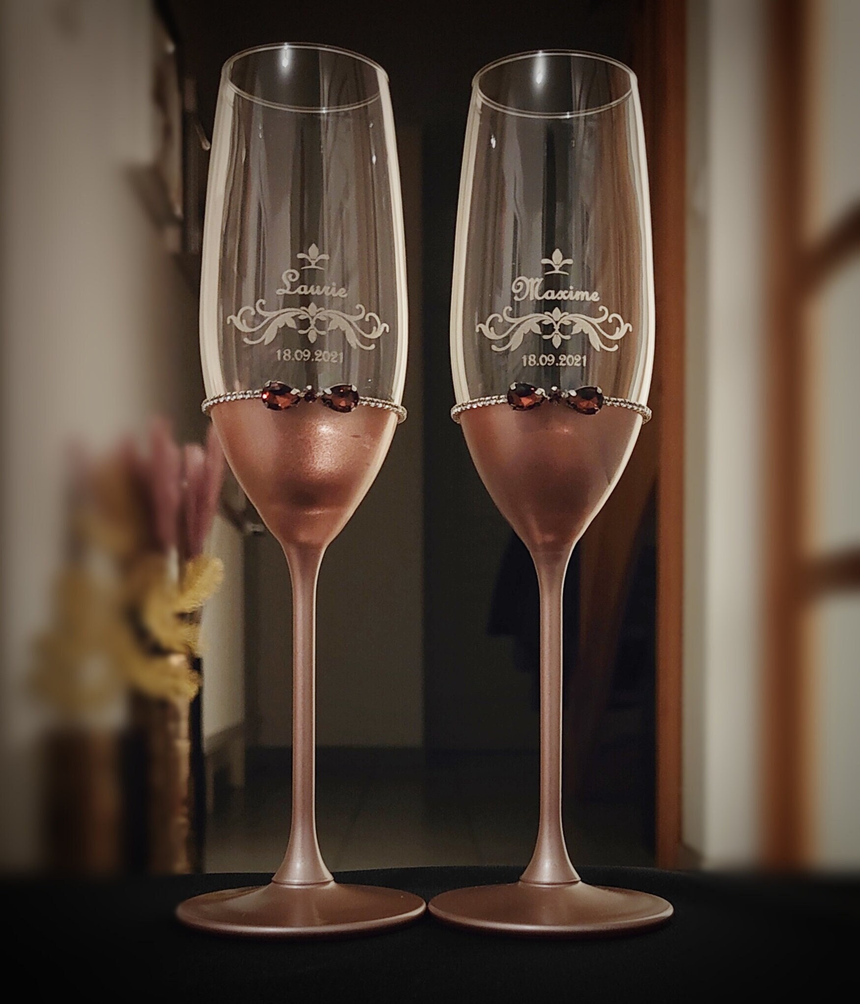 Champagne Flutes for Wedding Engagement or Birthday. Etsy UK
