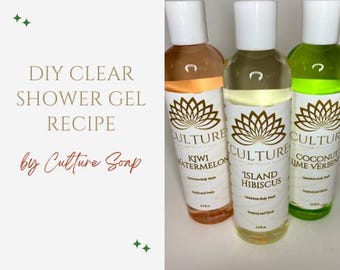 Prepara tu propio gel de ducha transparente de forma rápida y sencilla / Ingredientes de origen vegetal / Sin sulfatos