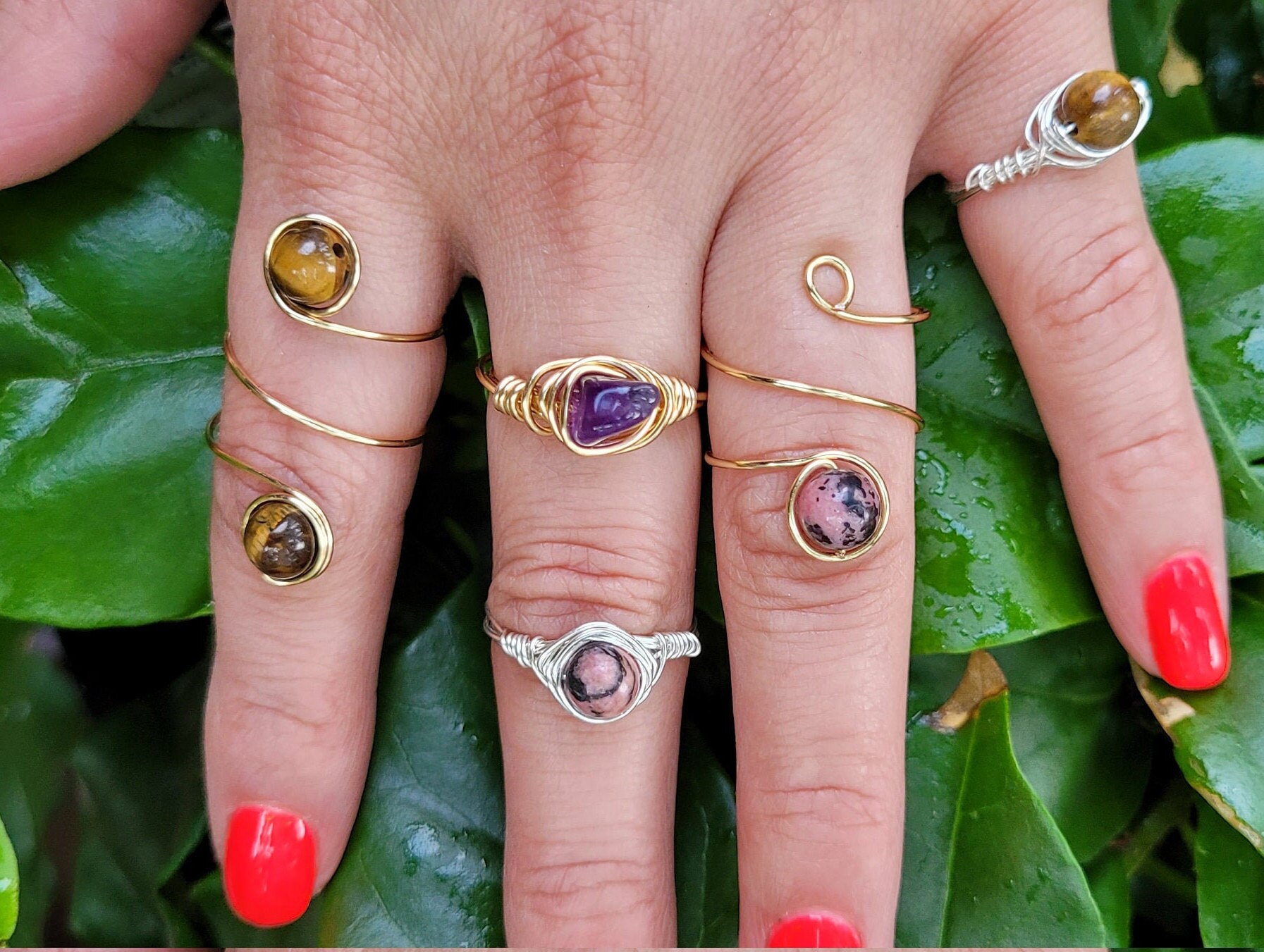 Wire Wrapped Rings Etsy Australia