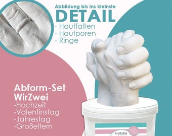 3D Handabdruck Set Paar Abformset Gipsabdruck 2 Hände Geschenk Weihnachten Partner Freund Freundin Abdruck Hand  Deutsches Produkt