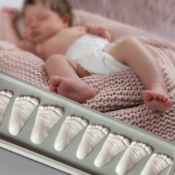 Einmal abformen immer wieder ausgießen, bambelina® Gipsabdruck Set Baby Hand und Fuß, Handabdruck, Fußabdruck, Deutsches Produkt