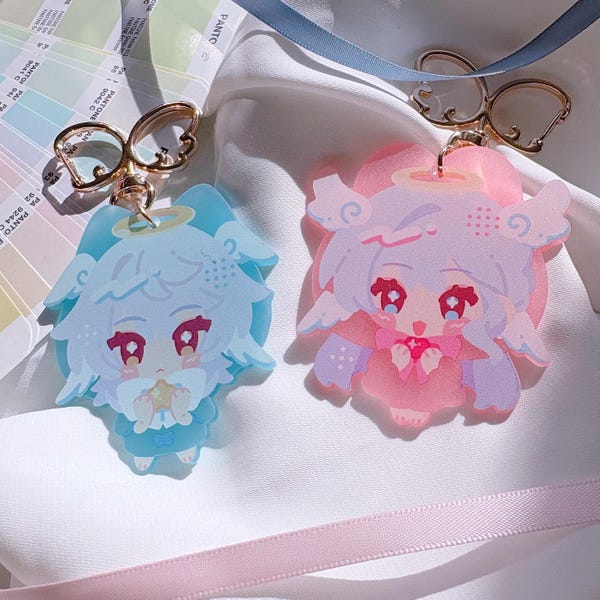 Honkai Star Rail Sunday Robin Angels | 2.5 inch frosted acrylic keychain charms