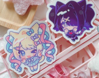 Needy Streamer Overload KAngel Ame | 2.5 inch clear stickers