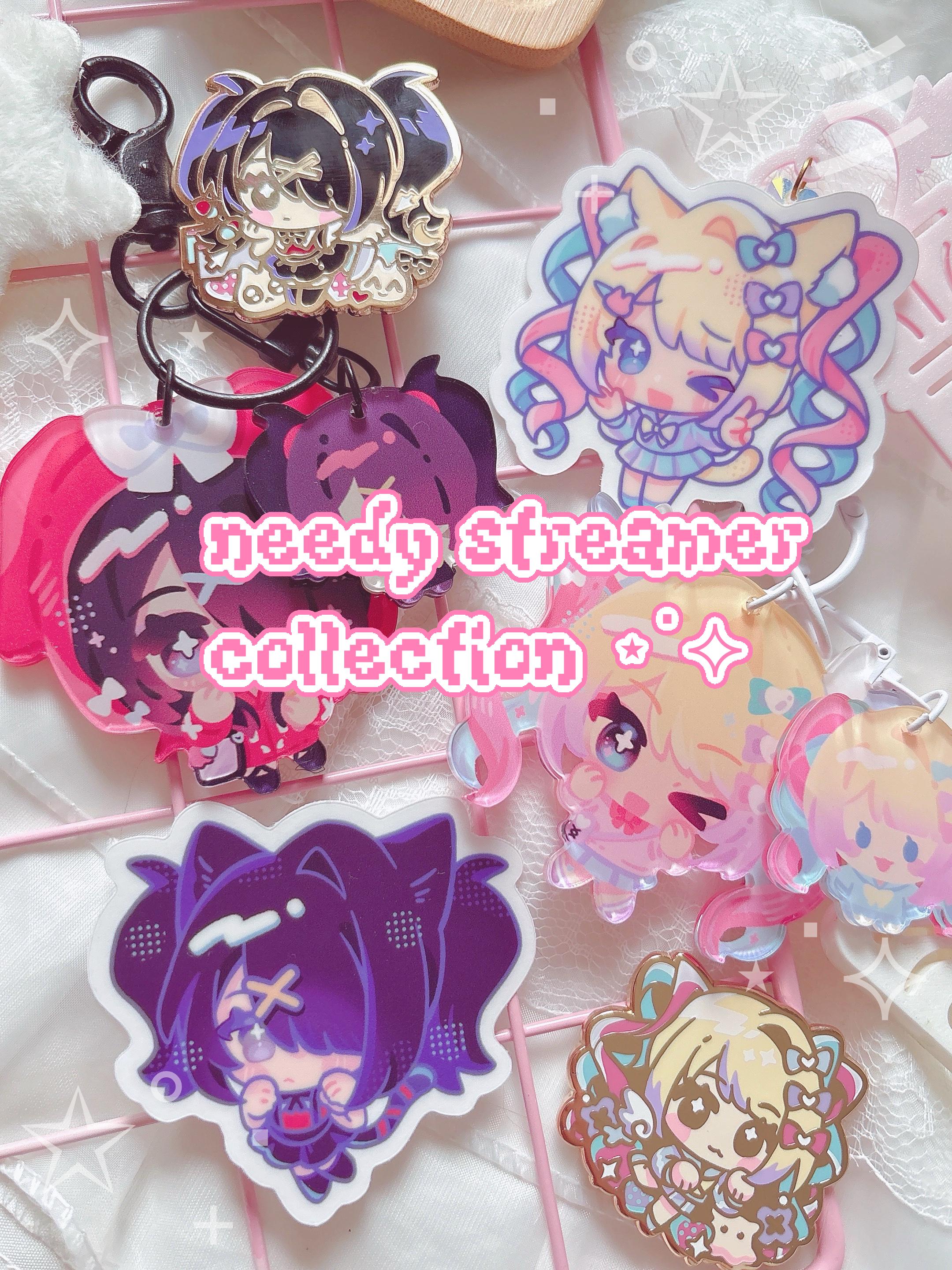 Up Streamers Pin Needy Streamer Overload Kangel Ame | 2 Inch Enamel Pins - Etsy