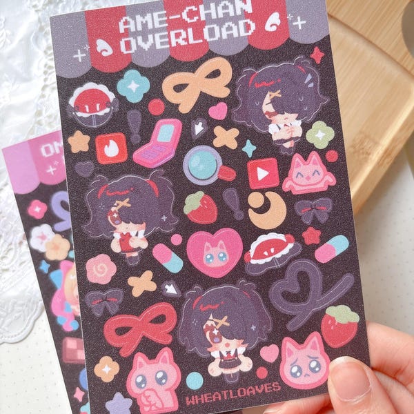 Needy Streamer Overload Ame-chan KAngel | glitter waterproof vinyl sticker sheets