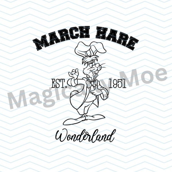 Alice in Wonderland March Hare College Tee SVG