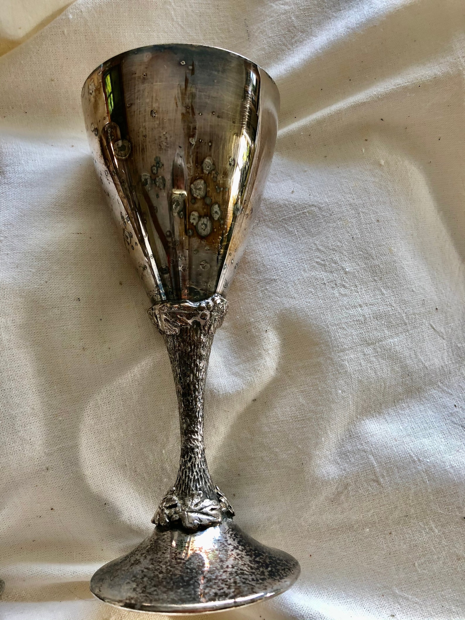 Silver wine glass Etsy