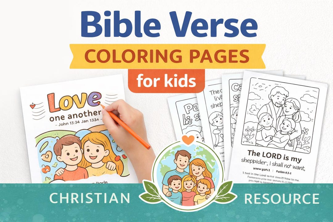 Bible Verse Coloring Pages for Kids, Christian Homeschool (printable ...