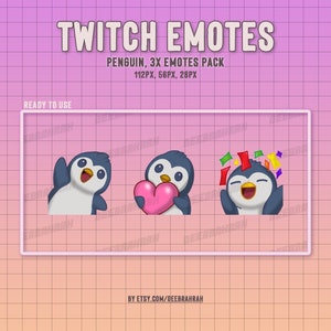 Penguin Emotes | Twitch Emotes | Cute Emotes | Kawaii Twitch Emotes | Twitch Penguin | Animal Emotes