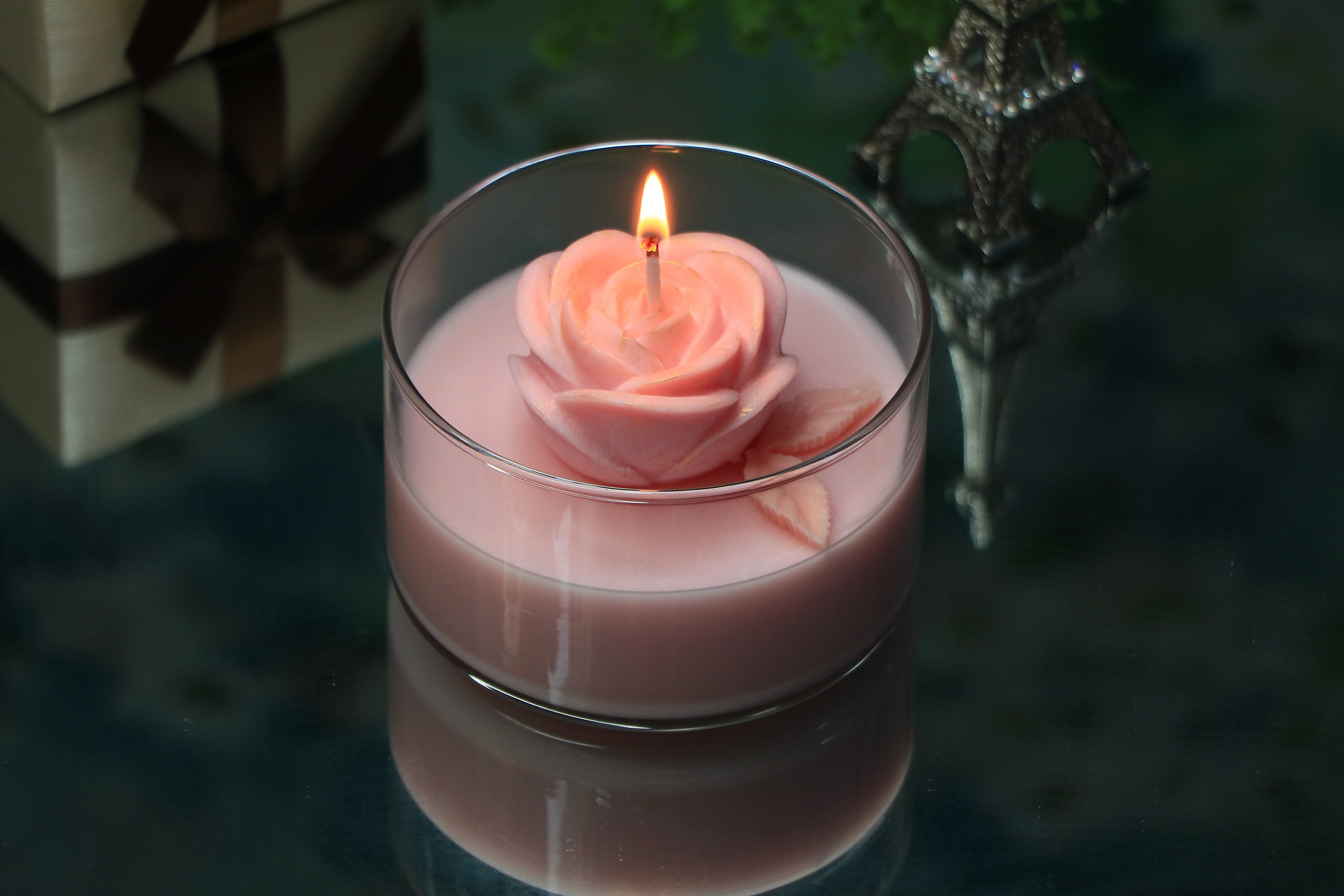 Pink Rose, Floral, Handpoured, Scented Candle, Fragrance, Gift, Luxury