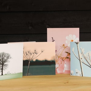 Lot de 4 cartes de voeux - Collection automne/hiver - Impression photo originale - Carte de voeux A5