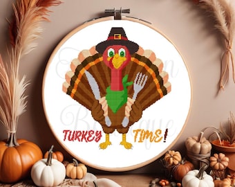 Turkey cross stitch, cross stitch holiday, Autumn Cross Stitch, Fall Cross Stitch, Thanksgiving Cross Stitch, Turkey Pattern, Turkey xstitch