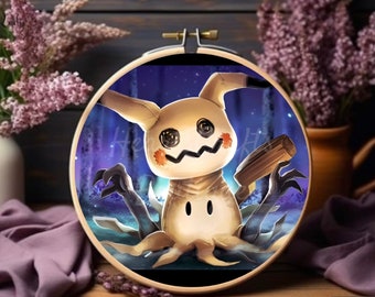 Mimikyu Cross Stitch Pattern PDF, Pokemon Cross Stitch, Pokemon Pattern, Halloween Cross Stitch, October Cross Stitch, Scary Cross Stitch
