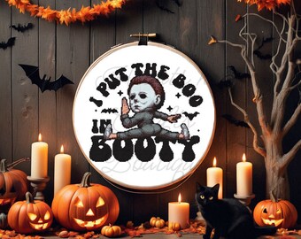 I Put The Boo in Booty Cross Stitch Pattern PDF, Funny Adult Pattern, Halloween Pattern, Funny Halloween Pattern, Funny Halloween Stitch