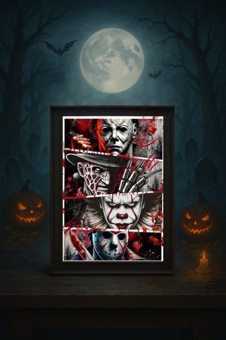 Slasher Drawing Outline Pattern Slasher Cross Stitch, Pattern PDF, Scary Characters Pattern, Halloween ...