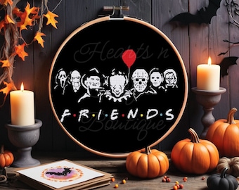 Horror Friends Cross Stitch, Pattern PDF, Scary Characters Pattern, Halloween Cross Stitch, Holiday Xstitch, Holiday Stitch, Holiday Pattern