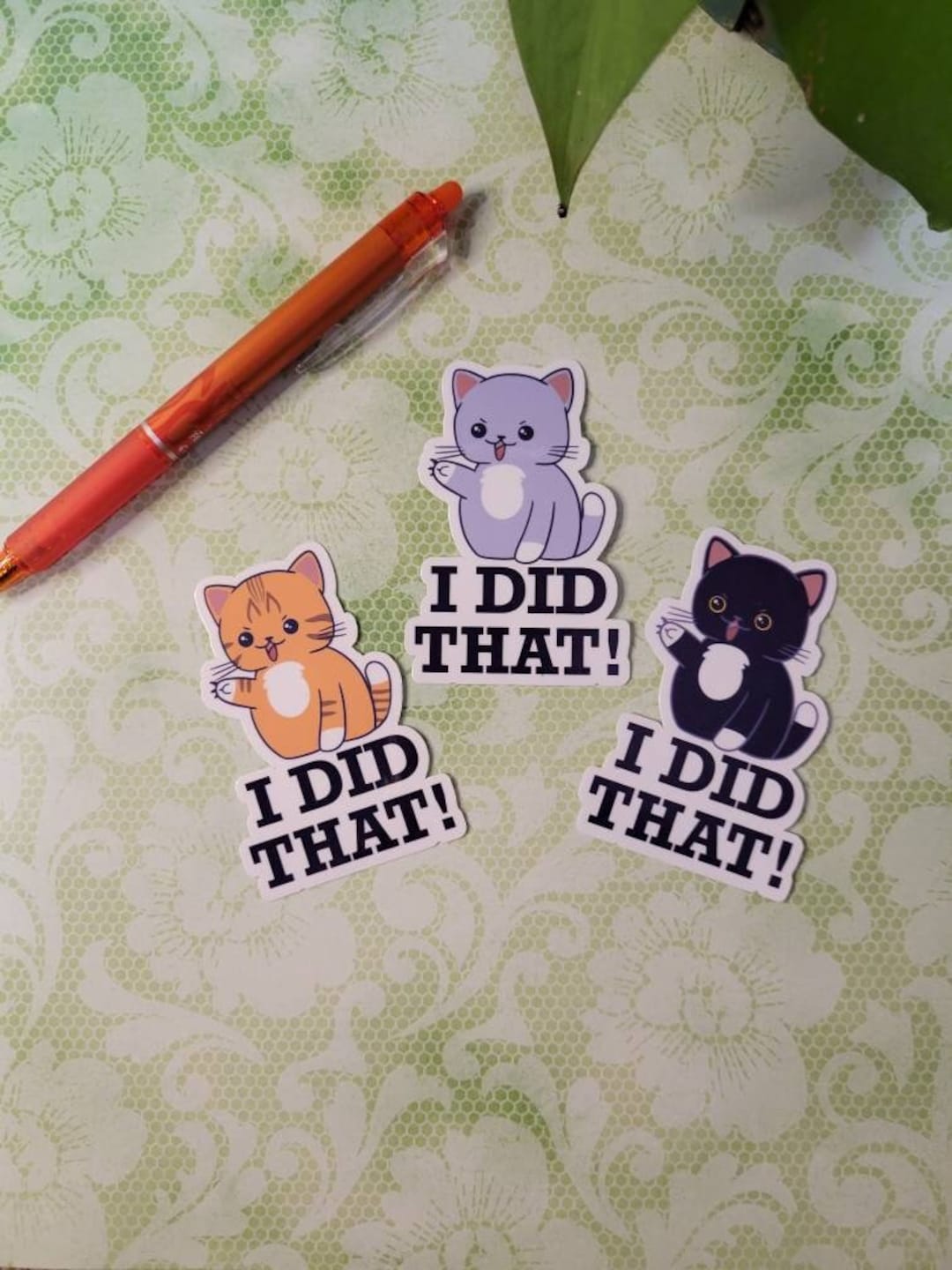 I Did That 3 Sticker Set, Cute Cat Sticker, Funny Cat Sticker ...