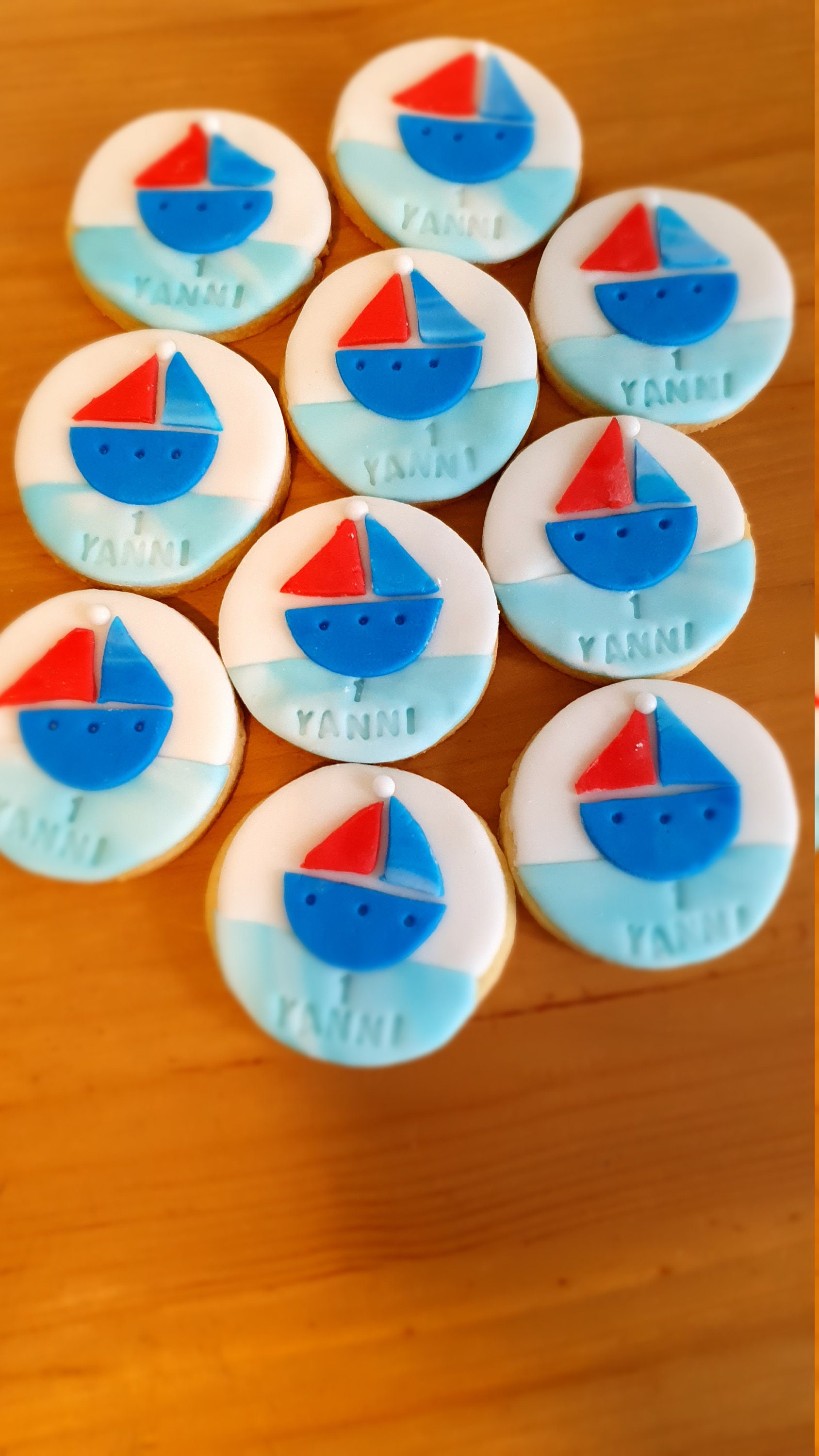 Sablés Personnalisés Anniversaire Bateau X10