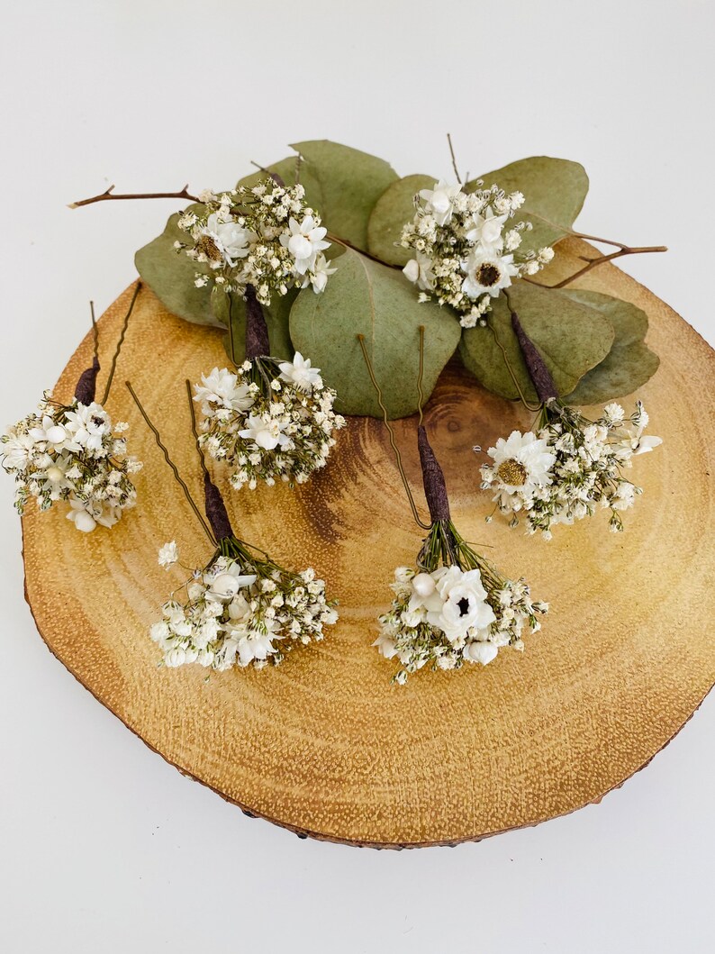 Daisy and Gypsophila Hair Pins Bridal Hair Accessory Dried Etsy UK