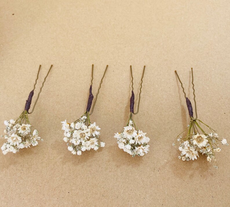 Daisy and Gypsophila Hair Pins Bridal Hair Accessory Dried Etsy UK
