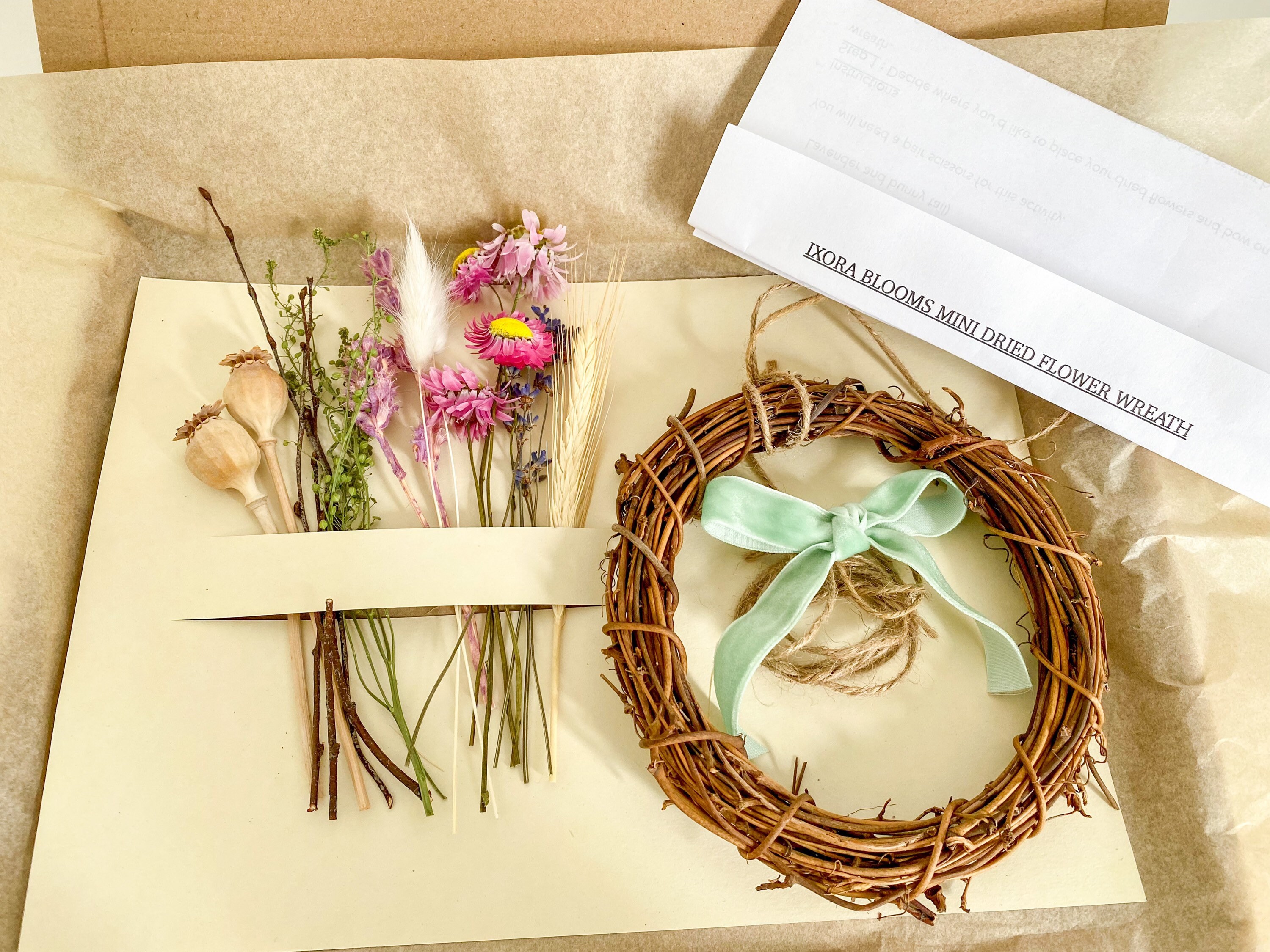 DIY Dried Flower Mini Wreath Kit DIY Wreath Kit Craft Kit Etsy