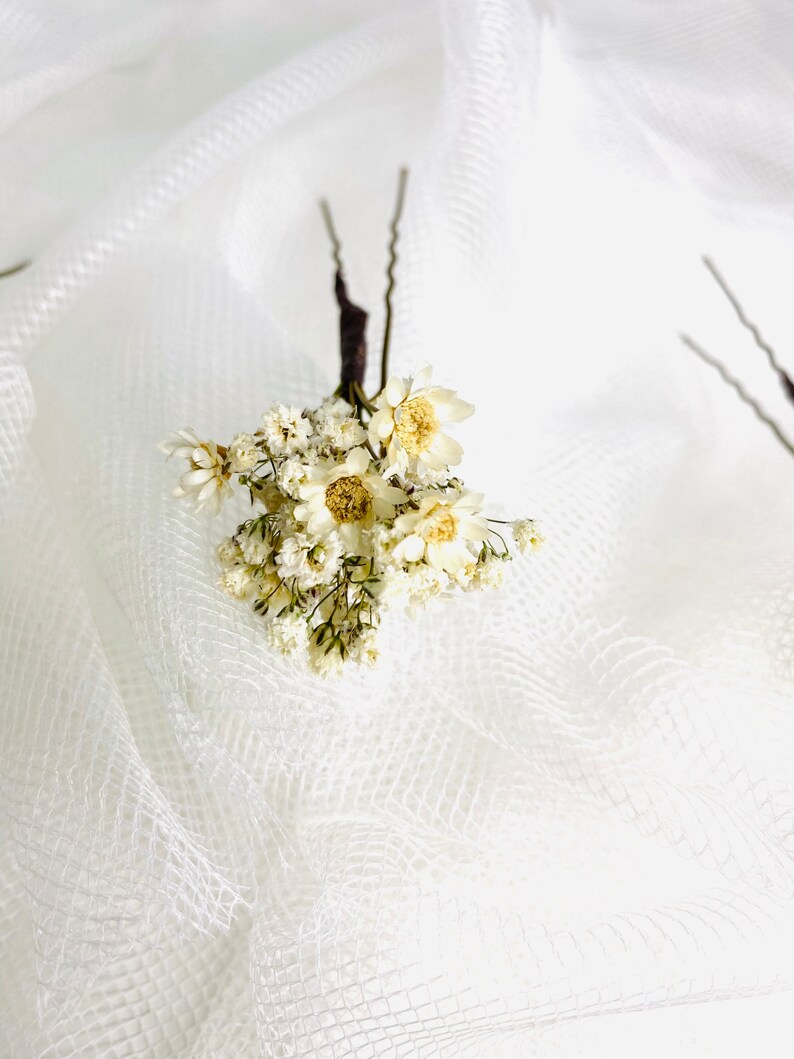 Daisy and Gypsophila Hair Pins Bridal Hair Accessory Dried Etsy UK