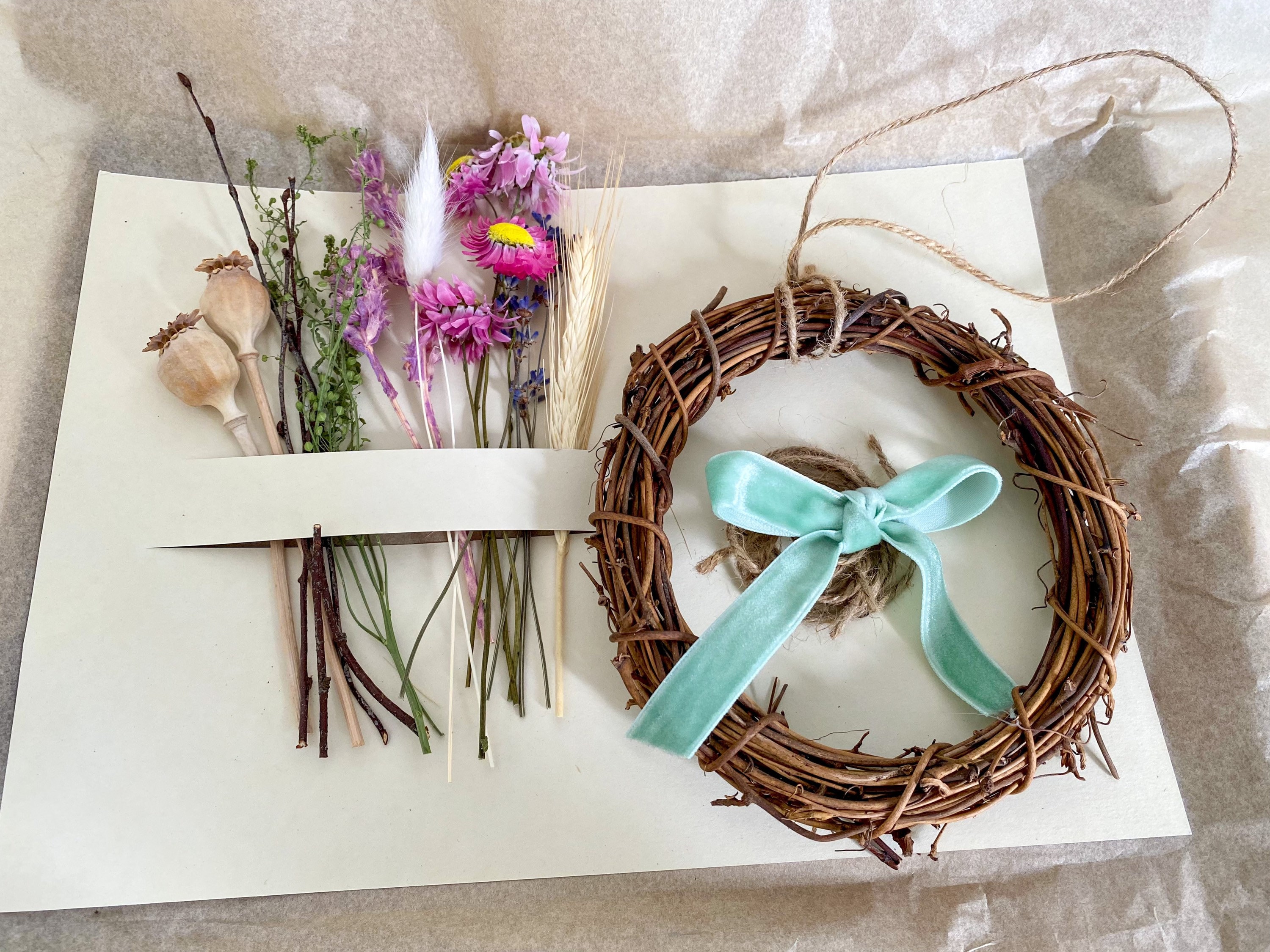 DIY Dried Flower Mini Wreath Kit DIY Wreath Kit Craft Kit Etsy