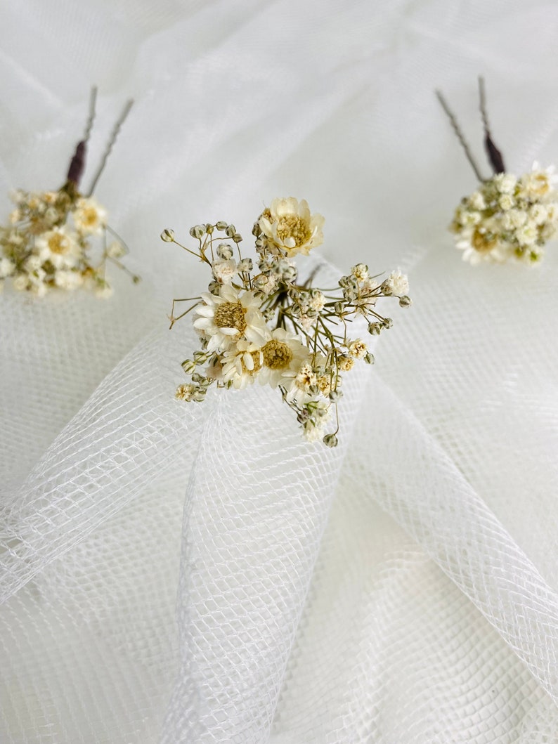 Daisy and Gypsophila Hair Pins Bridal Hair Accessory Dried Etsy UK